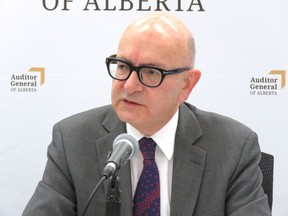 Alberta Auditor General Merwan Saher speaks at a press conference in Edmonton on Thursday, Feb. 22, 2018. Alberta's auditor general says the province has spent $2.7 billion over the last 14 years in a failed attempt to reduce classroom sizes. Merwan Saher, in his latest report, says the Education Department has not effectively overseen and directed the program to get results.