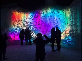 Warmer weather brought on the crowds to Ice Castles at Hawrelak Park on Jan. 13, 2018 to enjoy the lights, the fire and the ice slides.