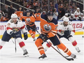 Ryan Nugent-Hopkins looks at home on line next to Leon Draisaitl