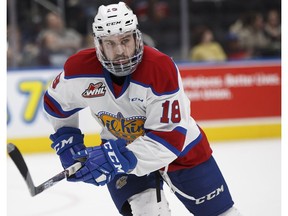 Kobe Mohr scored for the Edmonton Oil Kings 26 seconds into their game against the Red Deer Rebels on Friday in Red Deer. The Oil Kings went on to lose 7-2.