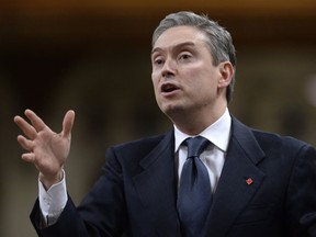 Francois-Philippe Champagne rises during Question Period in the House of Commons on Parliament Hill in Ottawa on Tuesday, Feb. 13, 2018.