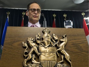 New numbers show Alberta's economy continues to dig itself out of the deep hole caused by crashing oil prices, with Premier Rachel Notley's government saving more -- and spending more. Finance Minister Joe Ceci speaks on the province's third-quarter fiscal update, Wednesday, Feb. 28, 2018.