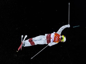 Moguls skier Mikael Kingsbury trains for the Pyeongchang Olympics on Feb. 7.