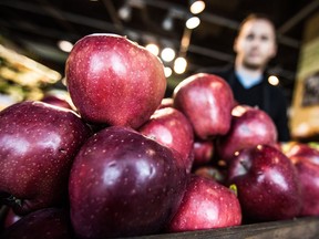 Apples for saleon West Broadway in Vancouver, B.C. File photo.