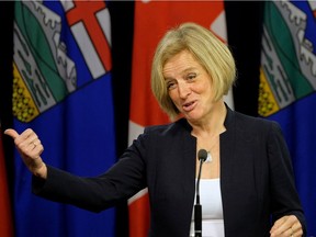 Alberta Premier Rachel Notley held a news conference in Edmonton on Monday, Feb. 12, 2018, to provide an update on the trade war with British Columbia.