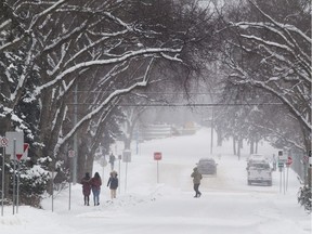 Pedestrians were bundled up to stay warm at the University of Alberta on Friday, Feb. 2, 2018 in Edmonton.