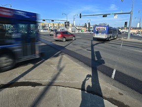 The traffic intersection at 149th Street and Stony Plain Road to illustrate story about increasing costs to West LRT to this area in Edmonton, March 13, 2018. Ed Kaiser/Postmedia