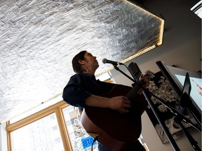 Jay Gilday performs during the Interstellar Rodeo launch at the ATB Arts and Culture Branch in Edmonton on Tuesday, March 6, 2018.