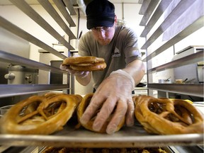 Co-owner Darren Zwicker works at Zwick's Pretzels, 12415 107 Ave., in Edmonton Tuesday March 20, 2018.