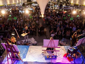 Artists do their thing on stage during the Night of Artists opening gala at the Enjoy Centre in St. Albert on Friday, March 16, 2018.