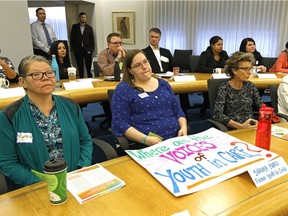 Members of the public attend the Alberta government's new Child Intervention Panel at Government House in Edmonton on Feb. 1, 2017. On Friday, March 23, 2018, the government quietly posted the panel's final recommendation.