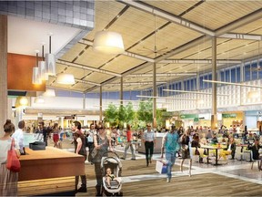 Drawing of the interior of the Premium Outlet Collection Edmonton International Airport, which opens May 2, 2018.
