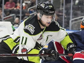 Edmonton Oil Kings centre Tomas Soustal during WHL action on March 4, 2018, against the Regina Pats at Rogers Place.