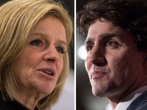NDP leader Rachel Notley, left, and Prime Minister Justin Trudeau.
