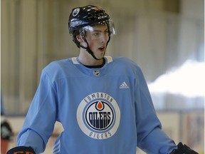 Edmonton Oiler Ryan Nugent-Hopkins at team practice in Edmonton on Wednesday March 7, 2018.