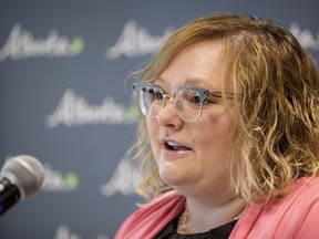 Health Minister Sarah Hoffman introduced buffer zone legislation in the Alberta legislature on Thursday, April 5, 2018.