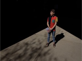 Poet Billy-Ray Belcourt poses for a photo at the University of Alberta, in Edmonton Thursday April 26, 2018.