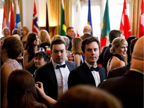Guests mingle during the Consular Ball at the Hotel Macdonald in Edmonton on Saturday, April 21, 2018.
