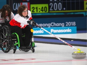 Moose Jaw's Marie Wright, shown at the 2018 Paralympics, skipped her team to the Canadian wheelchair curling championship on the weekend.