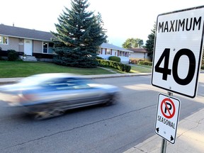 A 40km/hr speed limit sign near 96A Avenue and Ottewell Road. File photo.