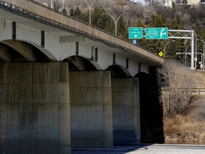 The Groat Road bridge over the North Saskatchewan River on April 19, 2018.