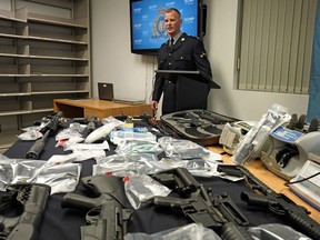 An investigation by the Stony Plain/Spruce Grove/Enoch RCMP drug section led to a significant firearms seizure. Staff Sgt. Mike Lokken provided the details about this seizure at the Spruce Grove RCMP detachment on Monday April 30, 2018.
