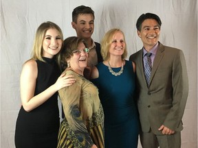 Dr. Melanie Currie with her family: her mother Karen, her daughter Julia, son Isaac and husband Hiroki.