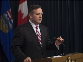 Alberta Opposition leader Jason Kenney at the Alberta Legislature on April 8, 2018.