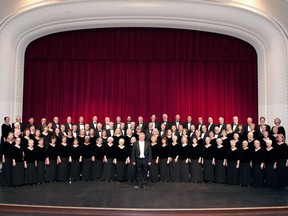 The Richard Eaton Singers with their conductor Leonard Ratzlaff, who will be performing Brahms and Schubert with the Edmonton Symphony Orchestra on Friday April 27 in the Winspear.