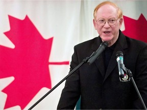 Edmonton city councilor Ron Hayter during his induction into the Canadian Baseball Hall of Fame in St. Mary's, Ont. on June 24, 2006. A man believed to be the longest-serving city councillor in Edmonton's history has died. Family members say Ron Hayter, who was 81, died in his sleep on Saturday at a seniors home in the nearby community of St. Albert.