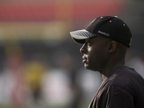 Hamilton Tiger-Cats assistant defensive backs coach James Stanley watches the play during the CFL football team's practice at B.C. Place in Vancouver, B.C., on Thursday, Nov. 27, 2014. The 102nd Grey Cup is set for Sunday, Nov. 30, 2014 between the Hamilton Tiger-Cats and the Calgary Stampeders. Ian Kucerak/Edmonton Sun/ QMI Agency
