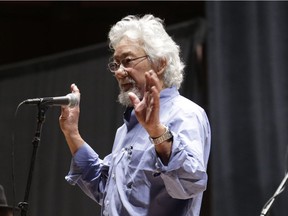 David Suzuki, speaking at a news conference in Toronto in 2014, will receive an honorary degree from the University of Alberta in June. But the decision has been controversial.