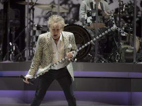 Rod Stewart played a two hour shot at Rogers Place in Edmonton on April 6, 2018.