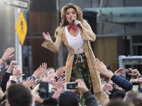 Shania Twain performs on NBC's Today show at Rockefeller Plaza on Monday, April 30, 2018, in New York.