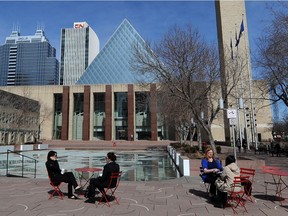 File: Edmonton City Hall in the spring time.
