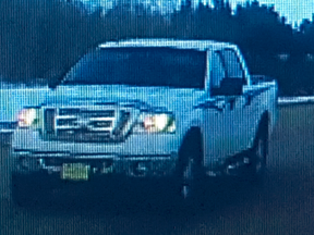 Investigators are looking for a white 2008 Ford F-150 Quad Cab truck with Alberta plate #BRM 9136, that belongs to the victim. RCMP are advising the public not to approach the truck if located, but to call 911 immediately.