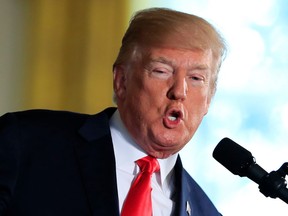 In this April 26, 2018, photo, President Donald Trump speaks at White House in Washington, Thursday, April 26, 2018. Martin and Jane Raskin, added last week to President Donald Trump's legal team is described by those who know them as experienced, skilled and humble, a striking counterpoint to some of the other attorneys who have represented him over the last year. The Raskin's are joining the legal team at a critical phase in special counsel Robert Mueller's investigation as Trump weighs whether to sit for an interview with prosecutors.