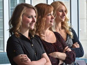 Christina Russell (centre) and her daughters Maggie (left) and Harley all attended NAIT at the same time.