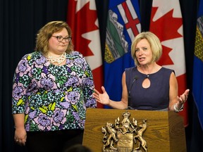 Rachel Notley is defending her decision to skip the Western Premiers' Conference in the Northwest Territories to stay in Alberta and work on getting the Trans Mountain pipeline built during a press conference on Tuesday, May 22, 2018.  Deputy premier Sarah Hoffman will attend the conference in Notley's place.
