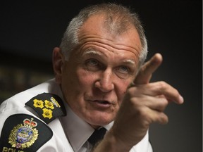 Edmonton Police Service Chief Rod Knecht speaks to the media at the EPS headquarters, Tuesday May 29, 2018.