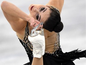 Kaetlyn Osmond competes in the women's single skating free skating of the figure skating event during the Pyeongchang 2018 Winter Olympic Games at the Gangneung Ice Arena in Gangneung on Feb. 23, 2018.