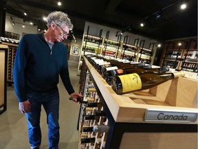 Geoff Last, general manager of Bin 905 in Calgary, was photographed with B.C. Wines in the store on Tuesday February 6, 2018. The Alberta government announced a ban on B.C. wines as a response to the B.C. government stalling the Trans Mountain pipeline project.
