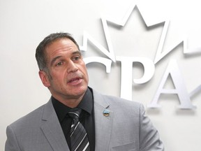 Calgary Police Association President Les Kaminski addresses Calgary media on Wednesday January 11, 2017 at the CPA offices in Calgary, Alta. Jim Wells/Postmedia