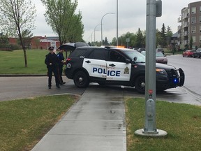 Edmonton police investigate a suspicious death in the area of 172 Street and 64 Avenue on Thursday, May 17, 2018.