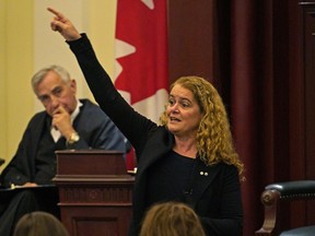 Julie Payette (Governor General of Canada) addresses the Alberta Legislature in Edmonton on her first official visit to Alberta on Tuesday May 15, 2018.