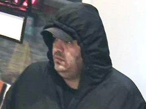 Edmonton Police Service Robbery Section is seeking the public's assistance to locate a robbery suspect, who is alleged to have committed nine robberies. The suspect is described as being a heavy set Caucasian or Hispanic male, 30-45 years old, five-foot-nine to six feet tall and unshaven.