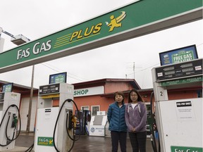 Meyoung Hee Han, left, and Ka Yung Jo are seen at their Fas Gas station in Thorsby on Thursday, May 10, 2018. Last October, the station's owner, and their father and husband, Kin Yun Jo, was killed in a gas and dash. The community is assisting with re-painting and modernizing the station in the wake of the tragedy.