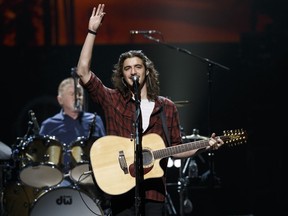 Don Henley (left) and Deacon Frey perform with The Eagles on stage at Rogers Place in Edmonton, on Tuesday, May 15, 2018. Photo by Ian Kucerak/Postmedia