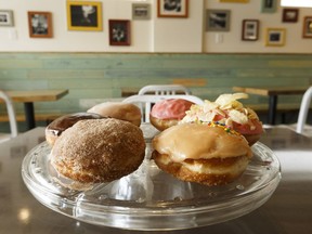 An assortment of doughnuts are seen at Ohana Donuterie in Edmonton, on Thursday, May 24, 2018.
