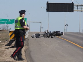 A single motorcycle was involved in a collision on Saturday, May 12, 2018.